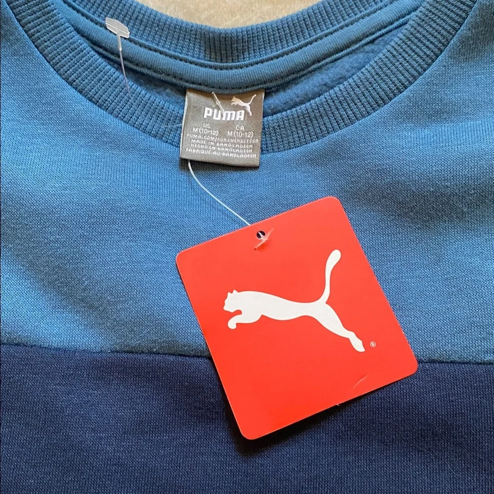 Boys puma set jogging jogger set blue spell out logo size medium 10 12 new - Picture 2 of 11